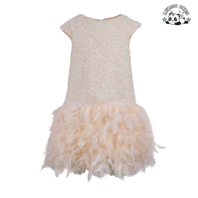 LEZONKIDS - Vestido de Tutu Sem Manga de Verão Personalizável para Meninas, Vestido de Lantejoulas Doce para Festa de Aniversário de Casamento de Princesa